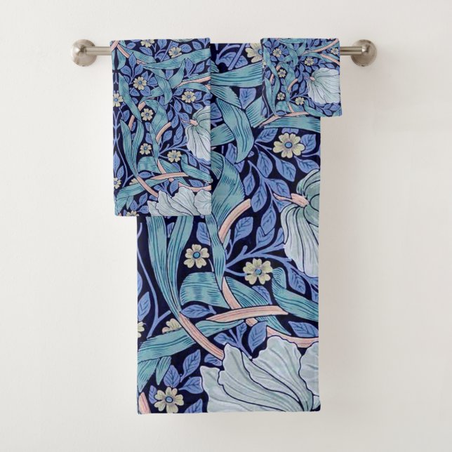 Pimpernel Blue, William Morris Bath Towel Set (Insitu)