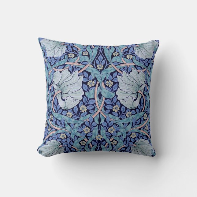 Pimpernel Blue, William Morris Cushion (Front)