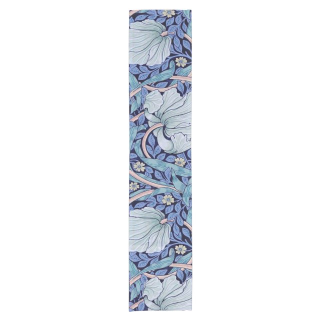 Pimpernel Blue, William Morris Short Table Runner (Front)