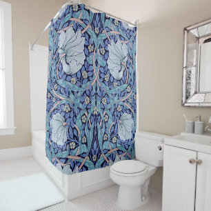 Pimpernel Blue, William Morris Shower Curtain