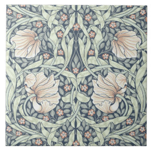 Pimpernel by  Nouveau,William Morris,pink pastels Ceramic Tile