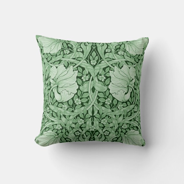 Pimpernel Green, William Morris Cushion (Front)