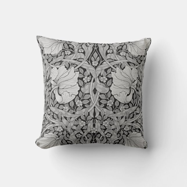 Pimpernel Grey Monotone, William Morris Cushion (Front)