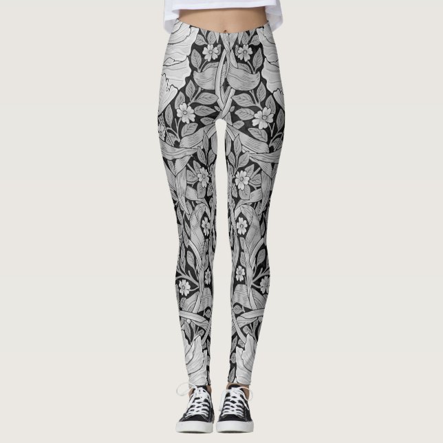 Pimpernel Grey Monotone, William Morris Leggings (Front)