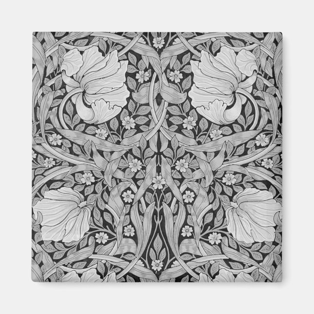 Pimpernel Grey Monotone, William Morris Magnet (Front)