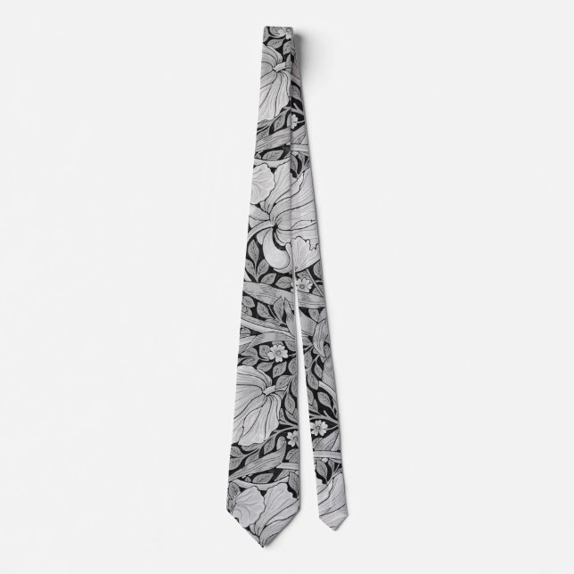 Pimpernel Grey Monotone, William Morris Tie (Front)
