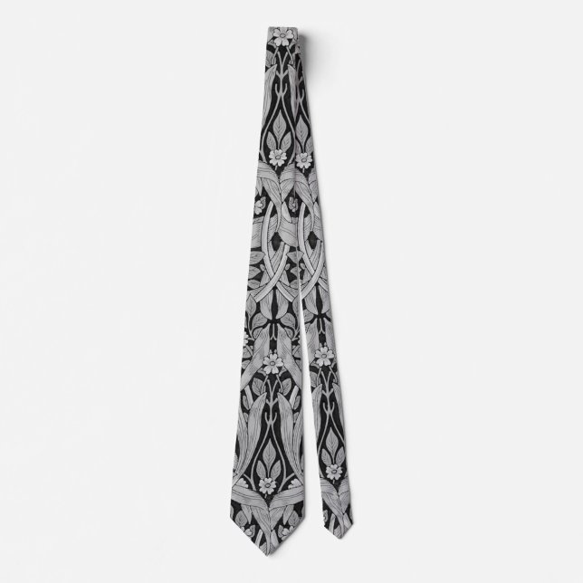 Pimpernel Grey Monotone, William Morris Tie (Front)