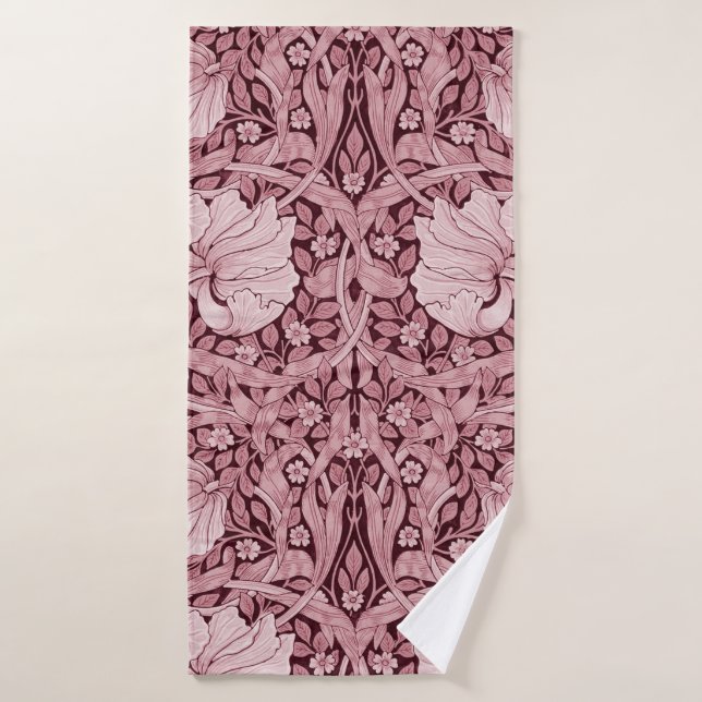 Pimpernel Maroon, William Morris Bath Towel (Bath Towel)
