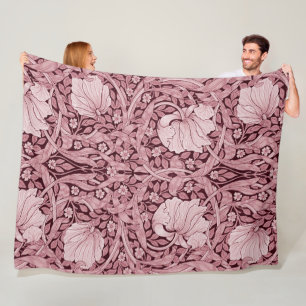 Pimpernel Maroon, William Morris Fleece Blanket