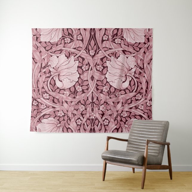 Pimpernel Maroon, William Morris Tapestry (In Situ (Horizontal))