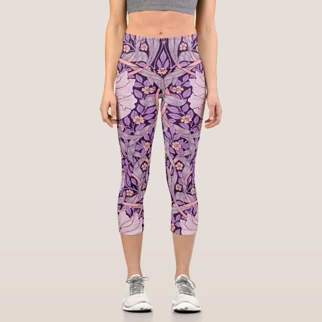 Pimpernel Purple, William Morris Capri Leggings (Front)