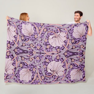 Pimpernel Purple, William Morris Fleece Blanket