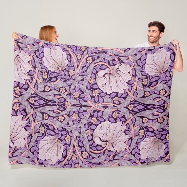 Pimpernel Purple, William Morris Fleece Blanket (In Situ)