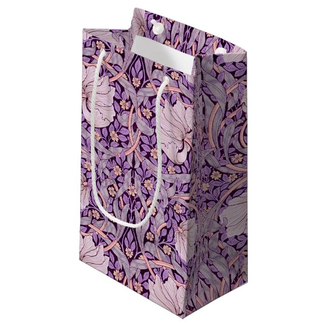 Pimpernel Purple, William Morris Small Gift Bag (Front Angled)