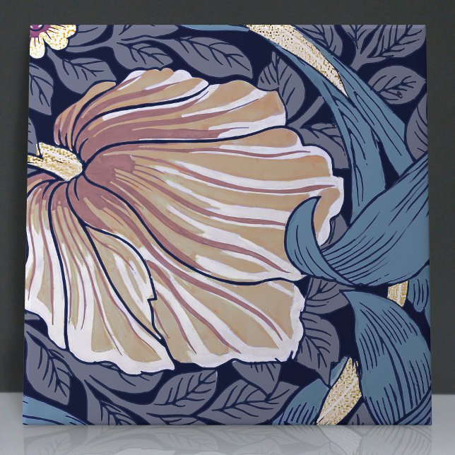 Pimpernel Seamless 10 of 12 Dusty Blue Warm White Ceramic Tile (Creator Uploaded)