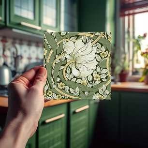 Pimpernel Seamless 1/2 William Morris Arts Crafts Ceramic Tile