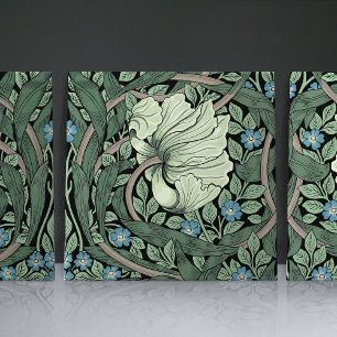 Pimpernel Seamless 1/2 William Morris Arts Crafts Ceramic Tile