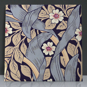 Pimpernel Seamless 2 of 12 Dusty Blue & Yellow Ceramic Tile