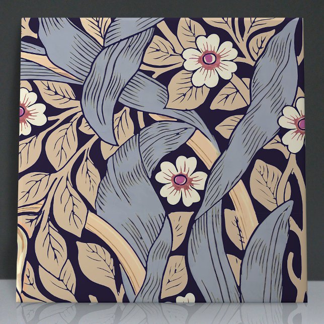 Pimpernel Seamless 2 of 12 Dusty Blue & Yellow Ceramic Tile (Creator Uploaded)