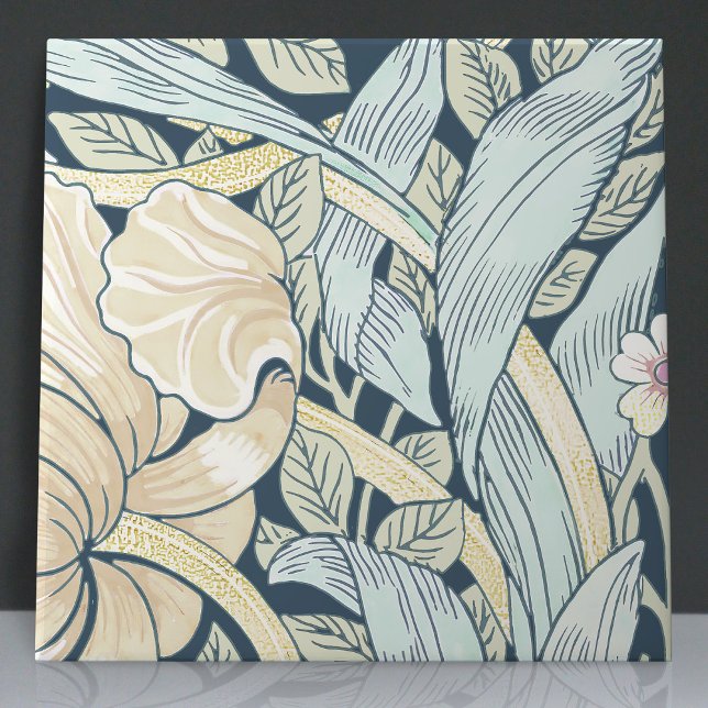 Pimpernel Seamless 2 of 12 Faded Blue Yellow Ceramic Tile (Creator Uploaded)