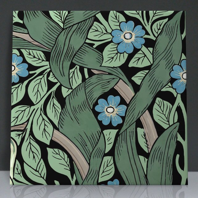 Pimpernel Seamless 2 of 12 Sage Green Blue Ceramic Tile (Creator Uploaded)