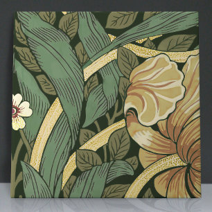 Pimpernel Seamless 3 of 12 Faux Gold & Sage Green Ceramic Tile