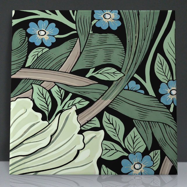 Pimpernel Seamless 6 of 12 Sage Green Blue Ceramic Tile (Creator Uploaded)