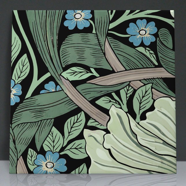 Pimpernel Seamless 7 of 12 Sage Green Blue Ceramic Tile (Creator Uploaded)