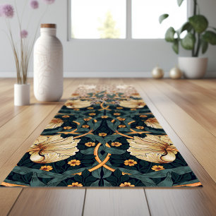 Pimpernel Teal & Warm White William Morris Yoga Mat