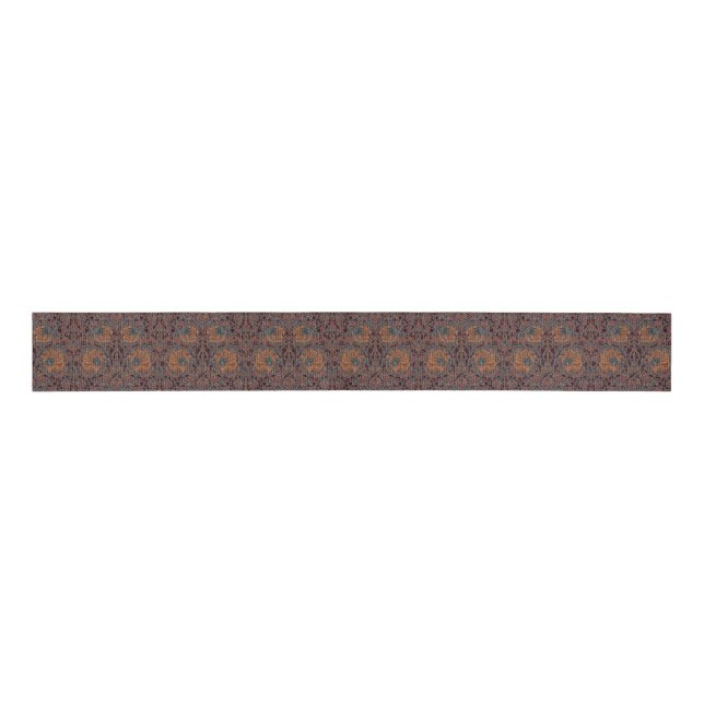 Pimpernel William Morris -Dark Brown Grosgrain Rib Ribbon (Front)