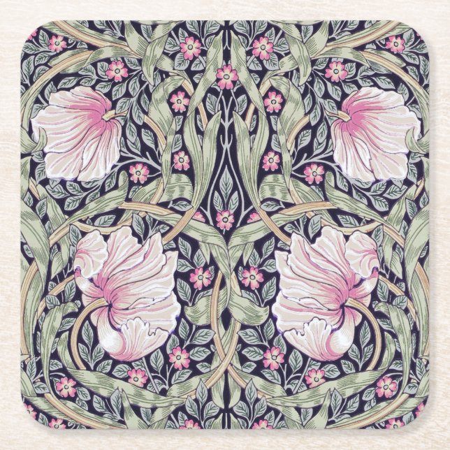 Pimpernel, William Morris Square Paper Coaster (Front)