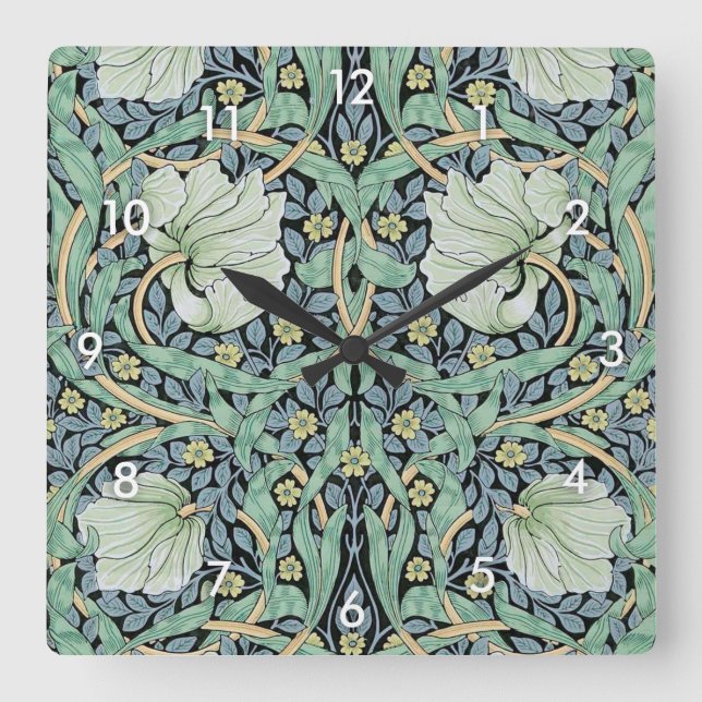 Pimpernel, William Morris Square Wall Clock (Front)