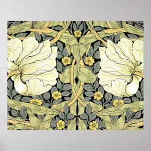 Pimpernel Yellow Green Floral Pattern Vintage Wall Poster