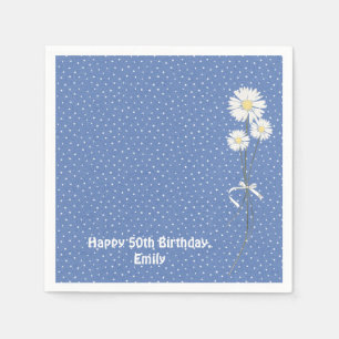 Pin dot design with daisy bouquet napkins