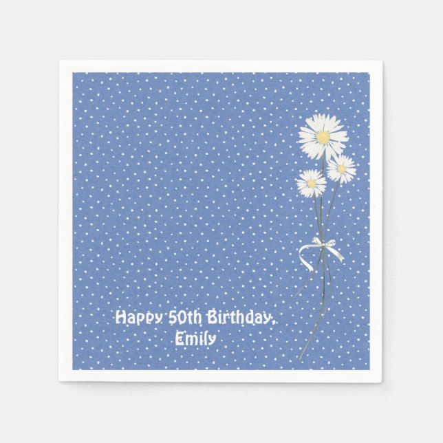 Pin dot design with daisy bouquet napkins (Front)