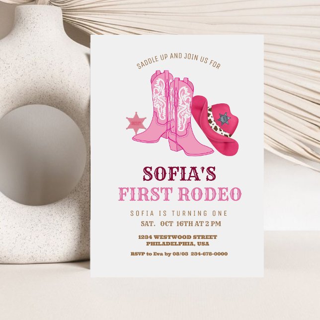 Pin First Rodeo Cowgirl Birthday Party  Invitation (Creator Uploaded)
