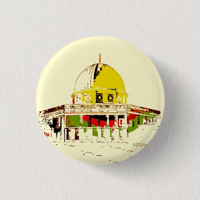 Pin Jerusalem's Beauty: Dome of the Rock Button (Front)