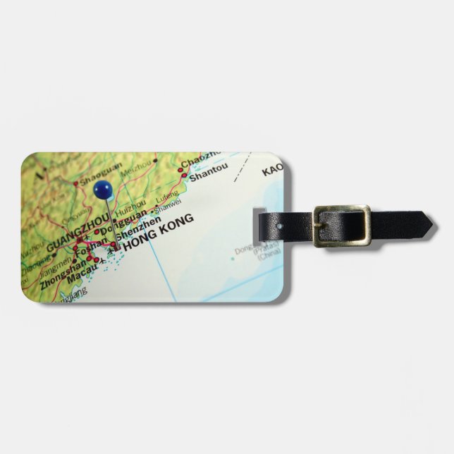Pin Map of Hong Kong Luggage Tag (Front Horizontal)