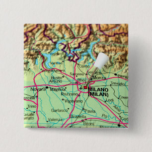 Pin Map of the city of Milan, Italy
