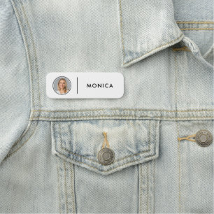 Pin Name Tag or Magnetic with Custom ID Photo
