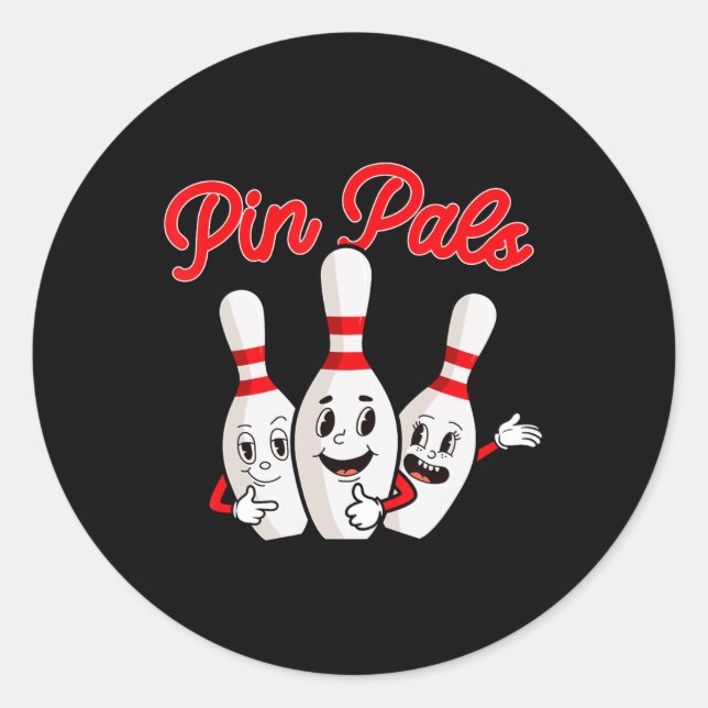 Pin Pals - Bowling Bowler  Classic Round Sticker (Front)