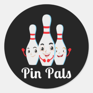 Pin Pals Bowling Shirt Bowl Shirt Bowling League B Classic Round Sticker