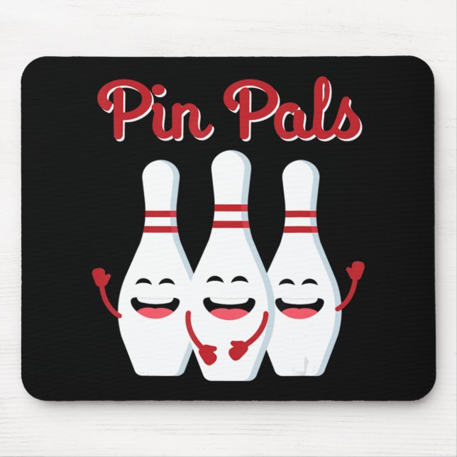 Pin Pals Cute Bowling  For Men Women And Kids Mouse Pad (Front)