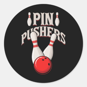 Pin Pushers Bowling Pins Ball Bowling Player Classic Round Sticker