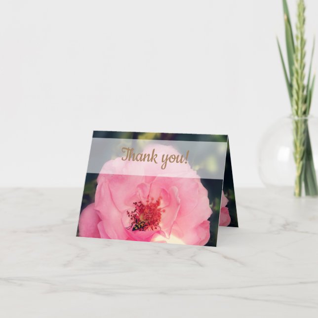 Pin Rose  Thank you  card (Front)