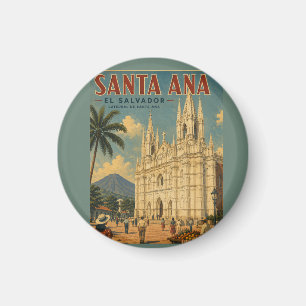 Pin  Santa Ana, El Salvador  Retro poster Magnet
