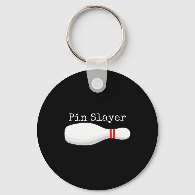 Pin Slayer Bowling Funny Graphic Strikes Turkeys T Key Ring (Front)