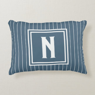 Pin Stripe - Navy + White Decorative Cushion