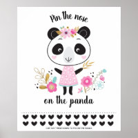 Pin the Nose on the Panda Birthday Party Game