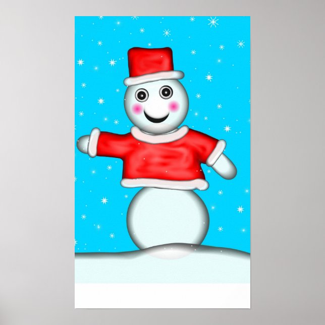 Pin The Nose on The Snowman Game Poster (Front)